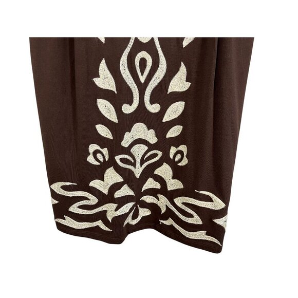 INC Dress L Brown Tank Floral Boho Midi Y2K Festival 80s Indie Festival Classic - Picture 7 of 15